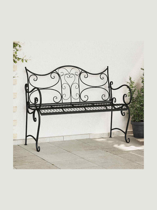 Metallisches Gartenbank Schwarz 114x56.5x90cm
