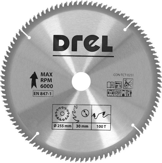 Drel Holz-Schleifscheibe mit 100 Zähnen 255mm