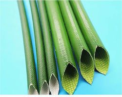 Heat Resistant Fiberglass Cable Protector 105°C PVC Coating Ø5mm Green 1 Meter