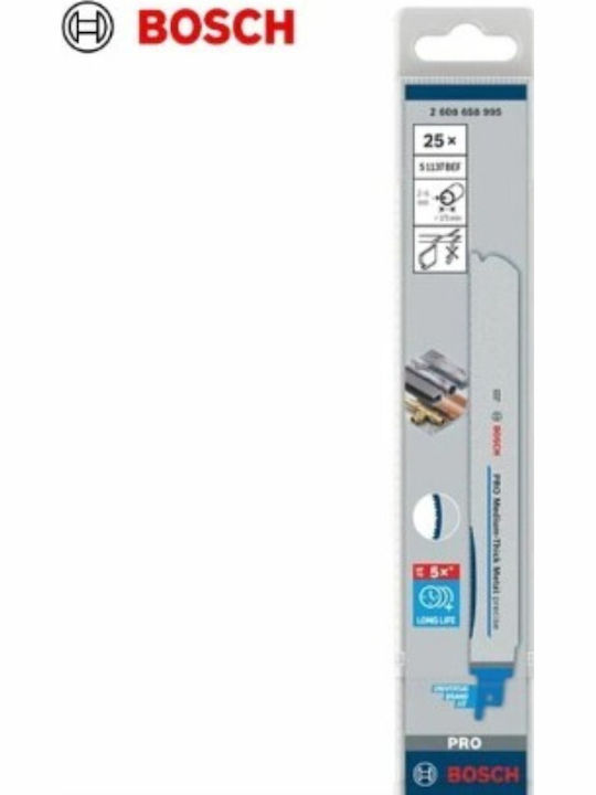 Blade Reciprocating Saw Bosch Metal S1137bef 225mm 25 Pieces Pro Medium-thick Metal 2608658995