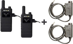 Retevis B63s + 2x M51-B63S EARMOR Ασύρματος Πομποδέκτης PMR 0.5W με Μονόχρωμη Οθόνη Σετ 2τμχ