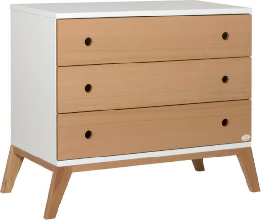 Luna Бебешка Скринария с 3 Чекмеджета Бежова 100x55x90см