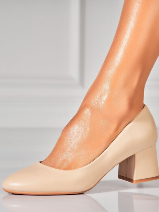 Heels with Medium Heel Beige
