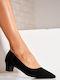 Wildleder Pumps mit niedrigem Absatz Schwarz
