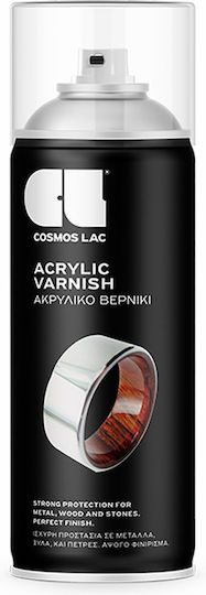 Cosmos Lac Спрей Полски Varnish Акрилен със Сатенен Ефект Безцветен 400ml