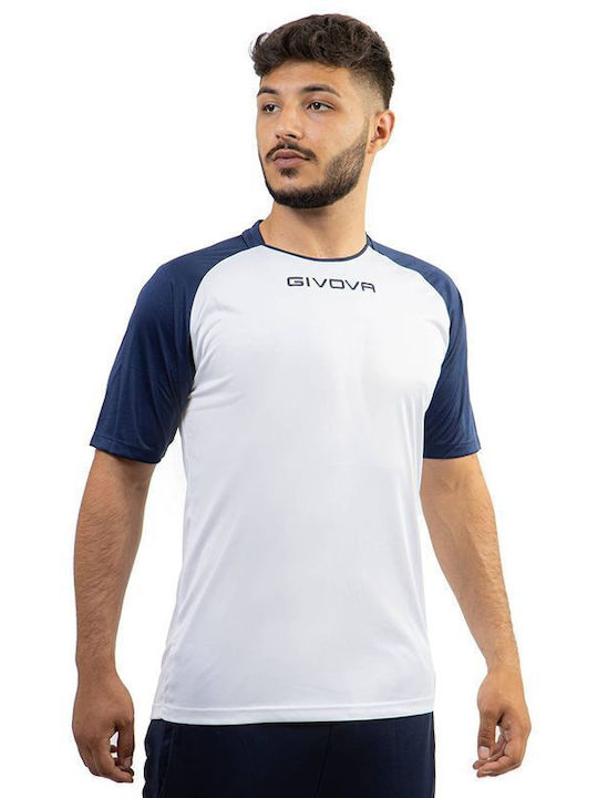 Athletic T-shirt White/Dark Blue