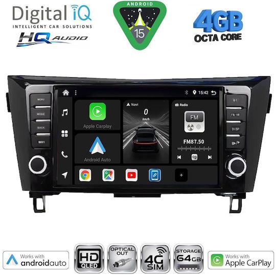 Digital IQ Ηχοσύστημα Αυτοκινήτου για Nissan Qashqai / X-Trail 2014-2021 (Bluetooth/USB/WiFi/GPS/Apple-Carplay/Android-Auto) με Οθόνη Αφής 9"