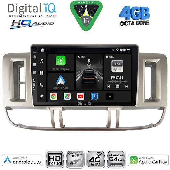 Digital IQ Car Audio System for Nissan X-Trail 2000-2004 (Bluetooth/USB/WiFi/GPS/Apple CarPlay/Android Auto) with 9" Touch Screen
