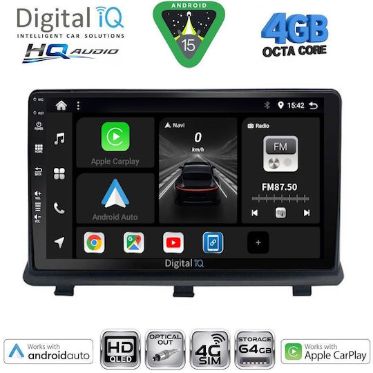 Digital IQ Car Audio System for Opel Antara 2006-2016 (Bluetooth/USB/WiFi/GPS/Apple CarPlay/Android Auto) with 9" Touch Screen