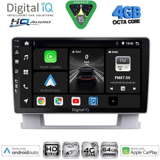 Digital IQ Car Audio System for Opel Astra 2010-2015 Bluetooth USB Wi-Fi GPS Apple CarPlay Android Auto CD with 9 Inch Touch Screen DIGITAL IQ BXK 19482 CPAA