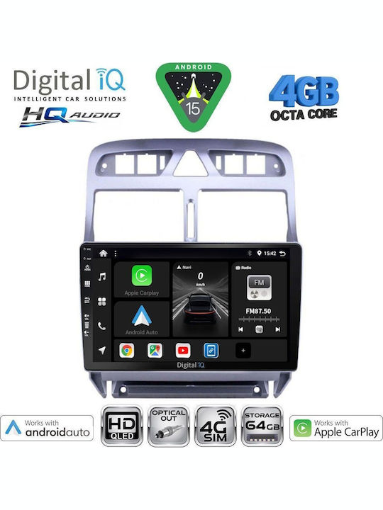 Digital IQ Car Audio System for Peugeot 307 2001-2008 (Bluetooth/USB/WiFi/GPS/Apple CarPlay/Android Auto) with 9" Touch Screen