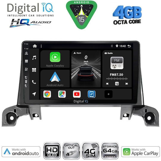 Digital IQ Ηχοσύστημα Αυτοκινήτου για Peugeot 3008 2016 (Bluetooth/USB/WiFi/GPS/Apple-Carplay/Android-Auto) με Οθόνη Αφής 9"