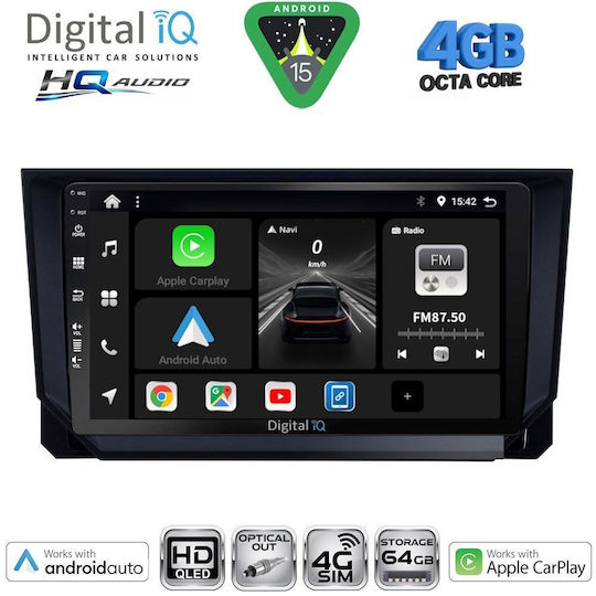 Digital IQ Car Audio System for Seat Arona / Ibiza 2018 (Bluetooth/USB/WiFi/GPS/Apple CarPlay/Android Auto) with 9" Touch Screen
