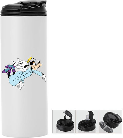 Photoretous Thermosflasche Doppelter Deckel Mickey Mouse 600ml Weiß
