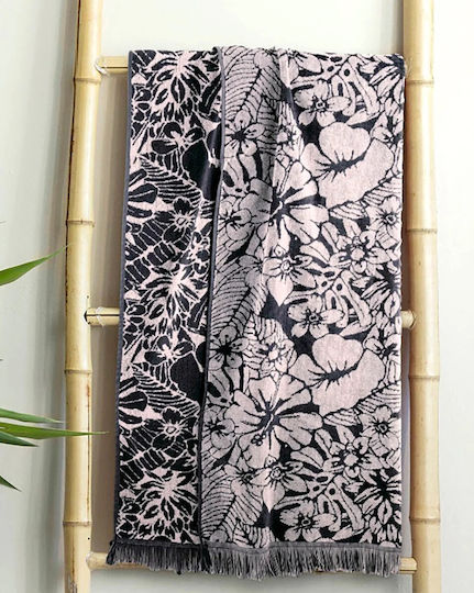Nima White Beach Towel with Fringes 90x160cm