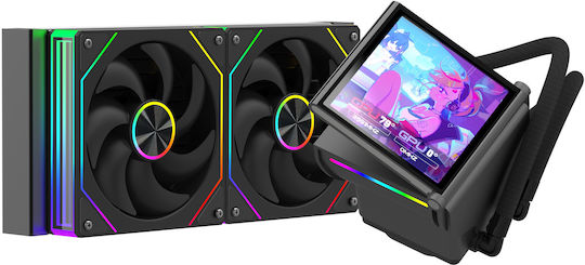 ProGaming GlacierView 240 AIO CPU Liquid Cooling with 2 120mm Fans and ARGB Lighting