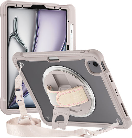 Avizar Reinforced Case Ipad Air 13" 2025 Shoulder Strap Video Stand Beige