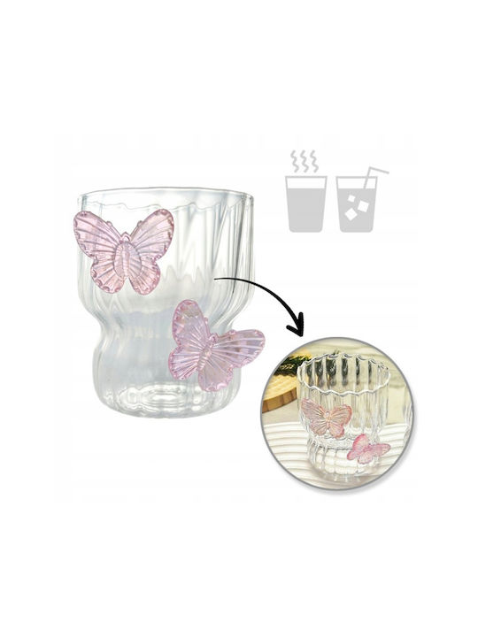 ecarla Kaffe/Freddo Glas in Rosa Farbe 260ml