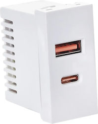 Usb A+c Socket Pop-up Box 1 Module Elbulgaria M91530