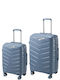 RCM Hard Gray Travel Suitcases Max Height 65cm Set of 2