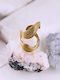 Celestino Women's Ring Embossed Steel Gold-colored