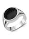 Kiriakos Gofas Men's Ring with Stones and Enamel from Silver