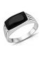 Kiriakos Gofas Men's Ring with Zircon Silver