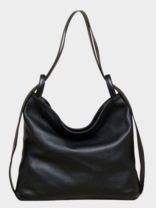 Leder Damen Handtasche Schulter Schwarz