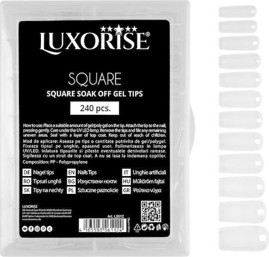 Soak Off Dissolvable Nail Tips Square Full Nail 240 Pcs