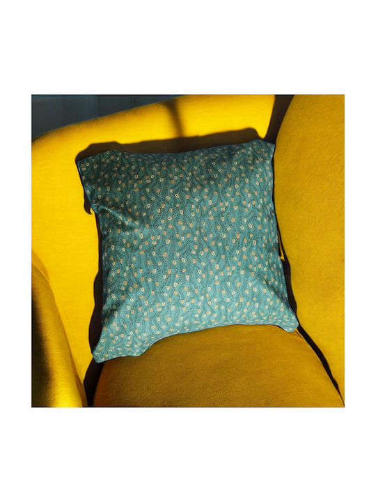 Oxygen Διακοσμητική Μαξιλαροθήκη Eco Text Fabric Χρυσή 45x45εκ.