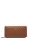 Leather Women's Card Wallet Brown