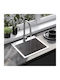 Rea Drop-In Kitchen Sink Inox Satin with Faucet L45xW50cm Silver