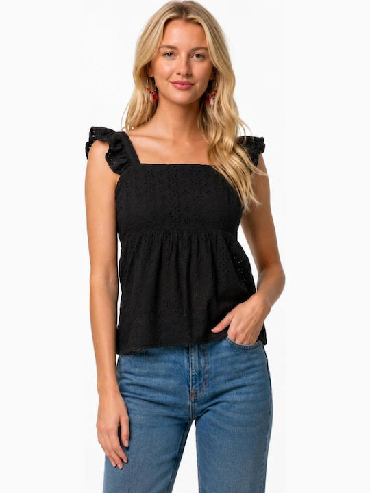 Donna Martha Damen Bluse Aus Baumwolle Mit Spag...