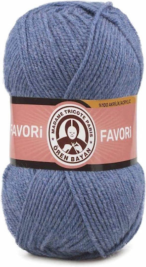Knitting Yarn Acrylic Favori Madame Tricote Paris 138 Blue Denim 100g 210m