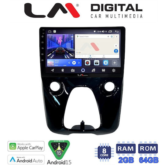 LM Digital Ηχοσύστημα Αυτοκινήτου για Peugeot 107 Toyota Aygo Citroen C1 2014>2021 (Bluetooth/USB/WiFi/GPS/Apple-Carplay/Android-Auto)
