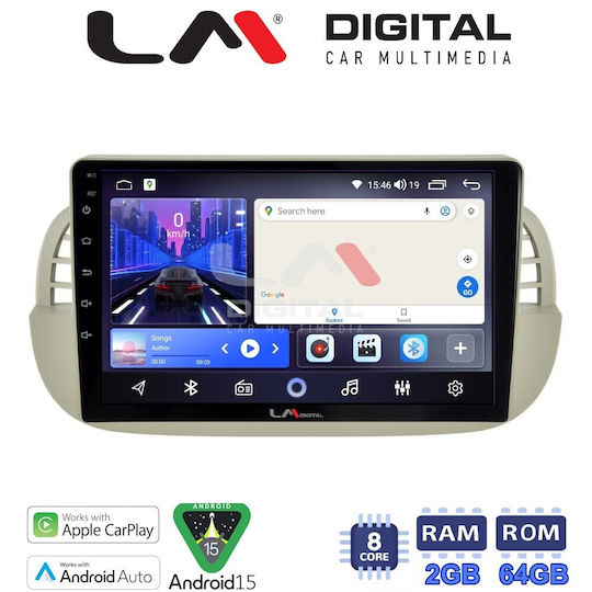 LM Digital Car Audio System for Fiat 500 2007 2016 Bluetooth USB Wi-Fi GPS Apple CarPlay Android Auto