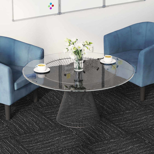 vidaXL Set Plastic Floor with 4 Tiles L50xW50cm Black
