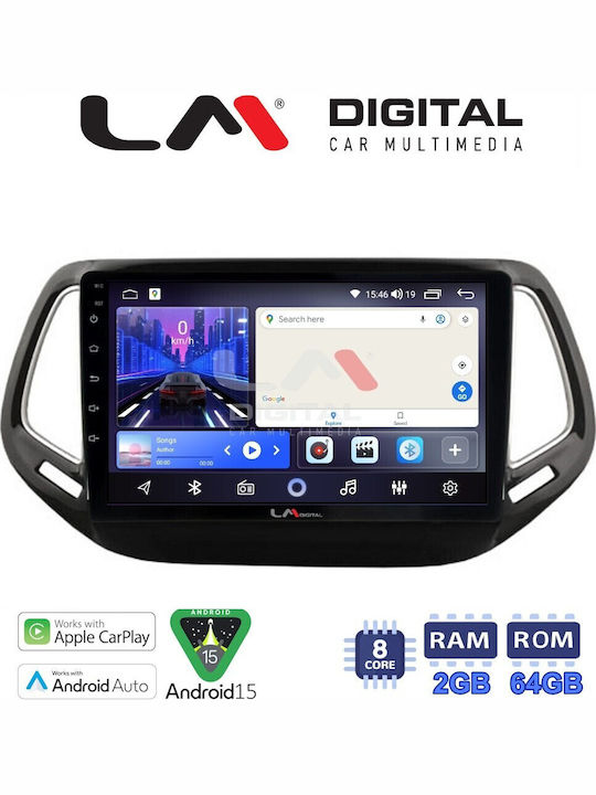 LM Digital Ηχοσύστημα Αυτοκινήτου για Jeep Compass 2017 (Bluetooth/USB/WiFi/GPS/Apple-Carplay/Android-Auto)