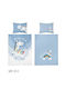 Detexpol Set Baby Duvet Cover with Pillowcase Blue White 90x120cm