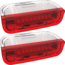 VW Eos Golf V Vi Jetta III Passat B6 B7 B8 Cc Scirocco Sharan Touareg Autotürbeleuchtung Weiß-Rot LED 2 Stück Set