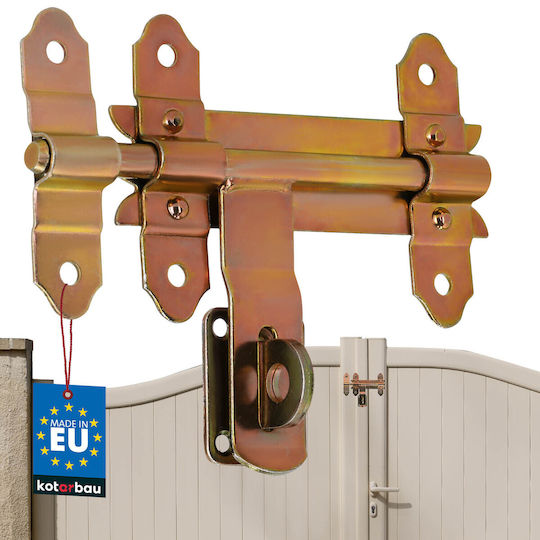 Kotarbau Zăvor Bolt pentru Poartă Garaj Încuietoare Ușă Poartă Oțel Galvanizat Auriu 150 Mm