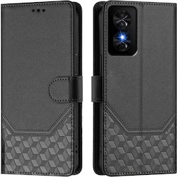 Tel1 Tcl 50 Se Honeycomb Embossing Rfid Калъф Книга Черен Tel1 Tcl 50 Se Honeycomb Embossing Rfid Калъф Книга Черен