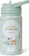 Saro Little Explorers Kinder Trinkflasche Thermos Rostfreier Stahl mit Stroh 350ml