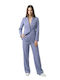Women's Blue Set with Trousers in Regular Fit