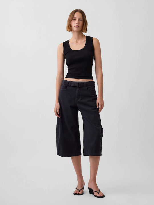 GAP Women's Fabric Capri Trousers Moonless Blac...