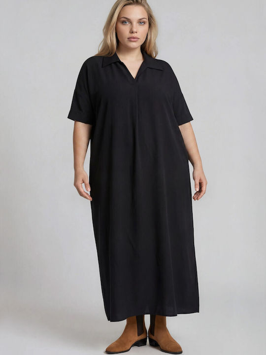 Maxi Shirt Dress Black