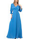 Maxi Damenkleid für Hochzeit - Taufe Hellblau