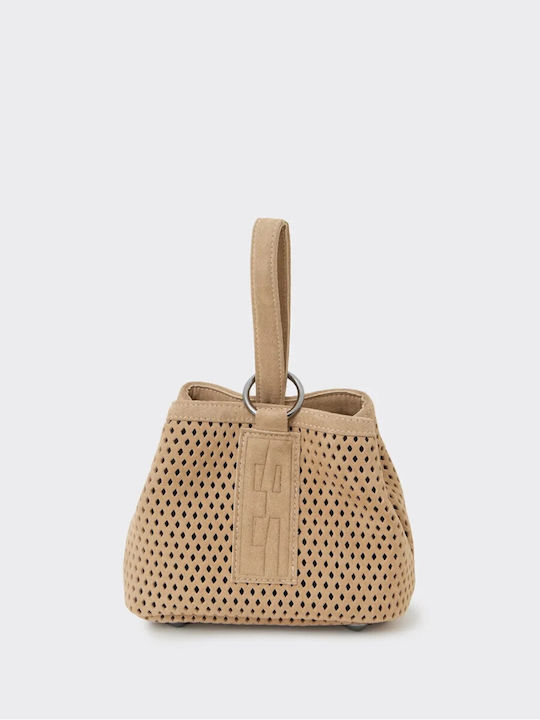 Leather Women's Handbag Beige