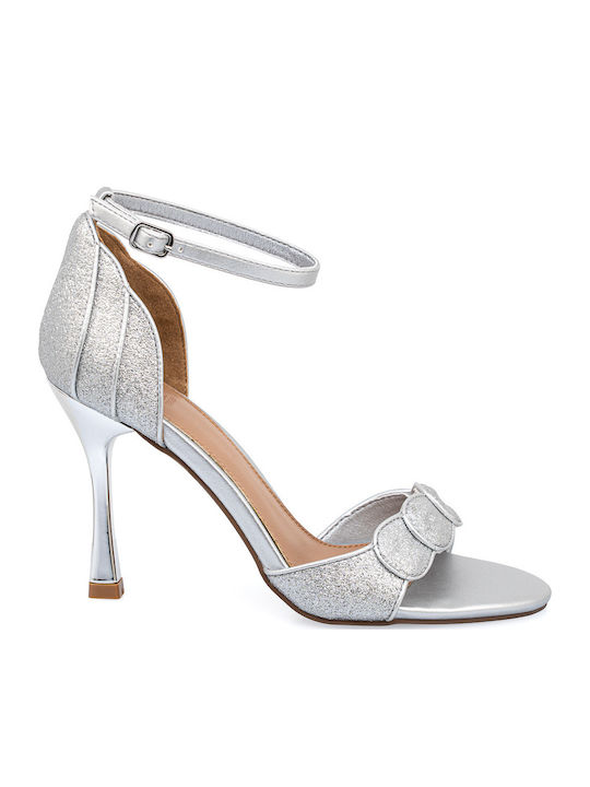 Exe Damen Sandalen Aus Leder Silber
