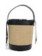 Leather Women's Drawstring Bag Beige
